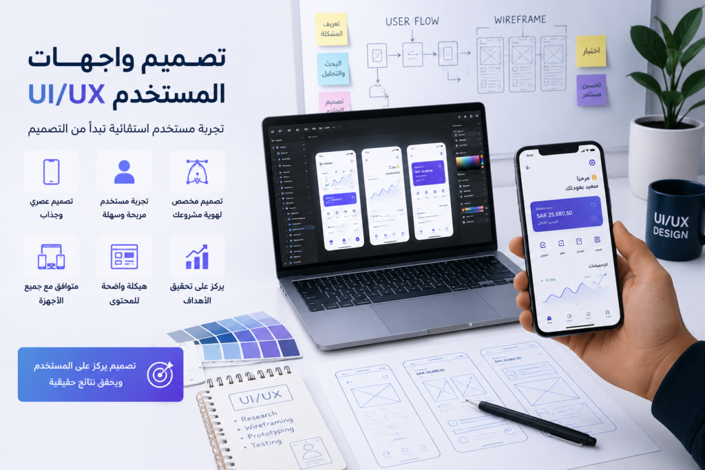 تصميم واجهات تطبيق UI UX احترافية